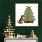 Christmas Dogs Bone Tree by Fab Funky 22-in. W x 22-in. H. Canvas Wall Art Print Framed in Natural